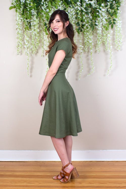 Linen Fit and Flare Dress